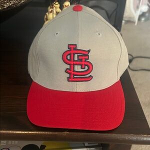Gray and Red Baseball Cap